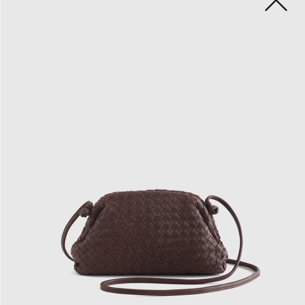 Italian Leather Handwoven Pouch Crossbody Clutch